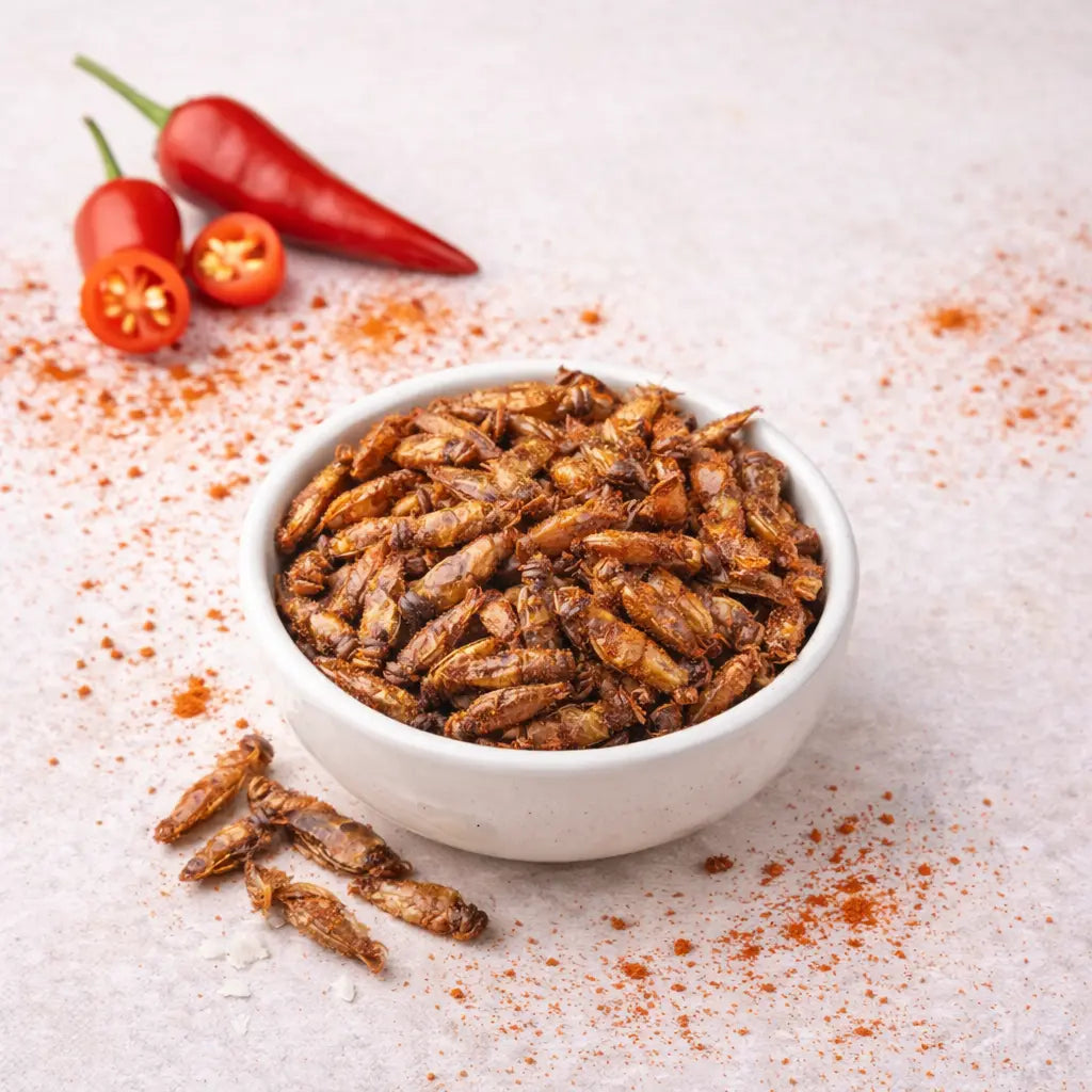 Grillons comestibles pimentés aux épices