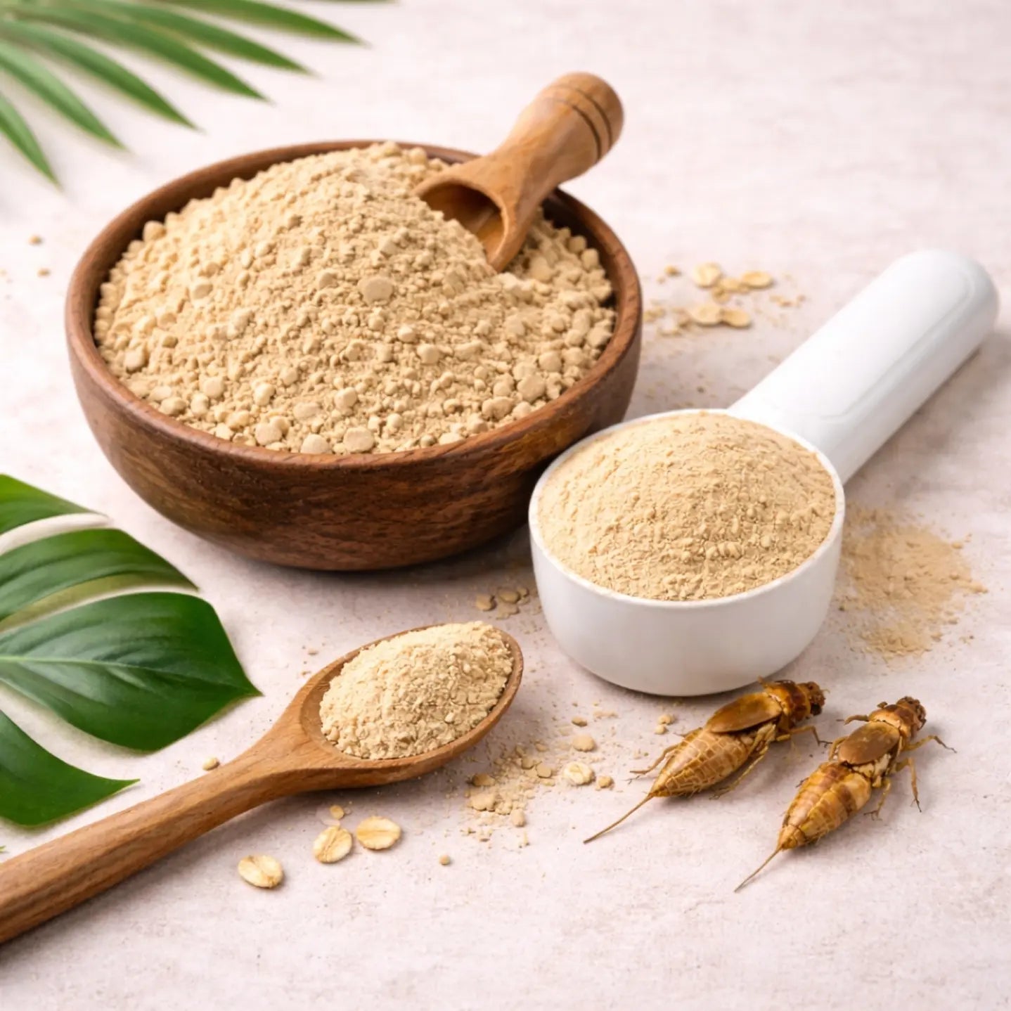 Farine d’insectes comestibles riche en protéines