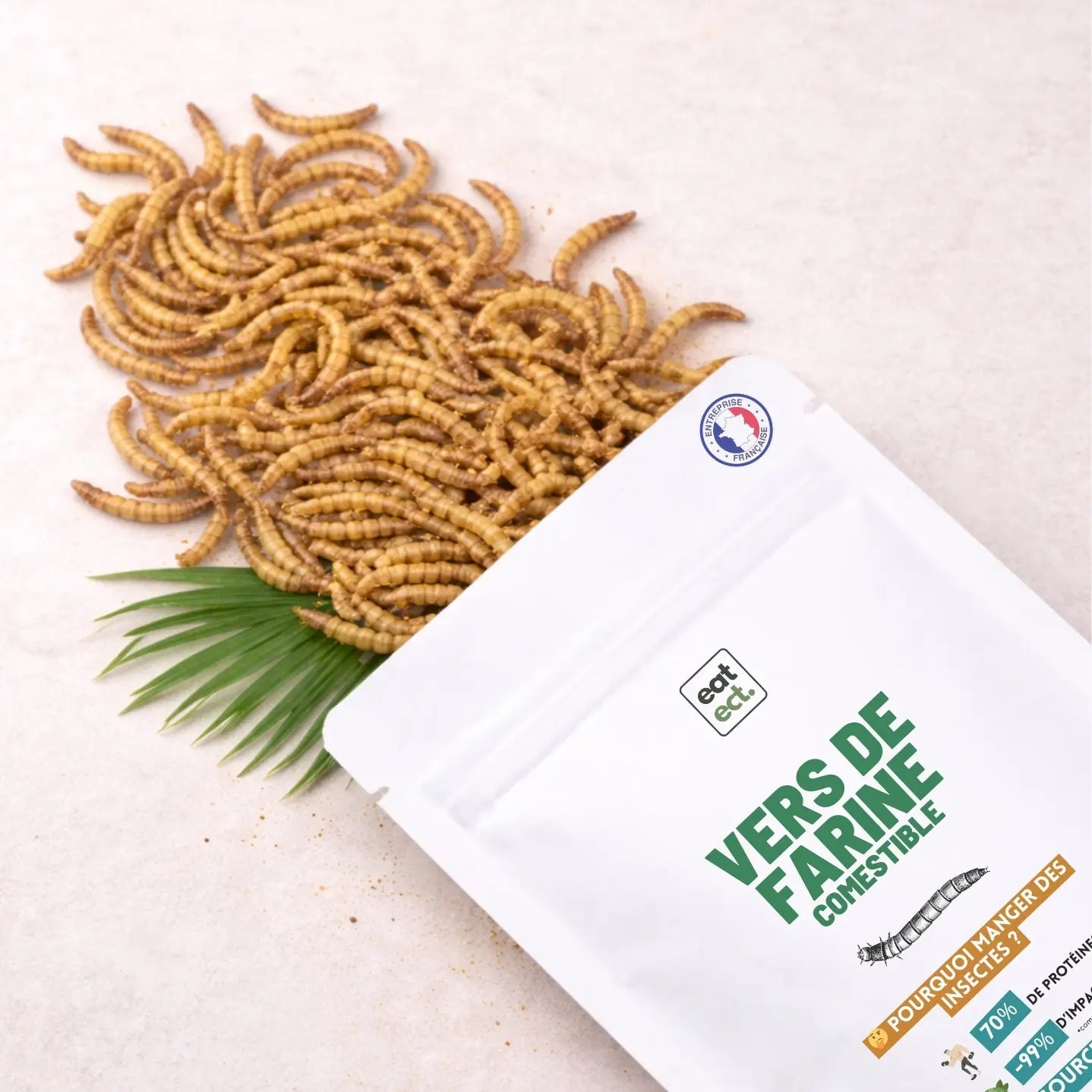 Vers comestibles nature présentés en sachet